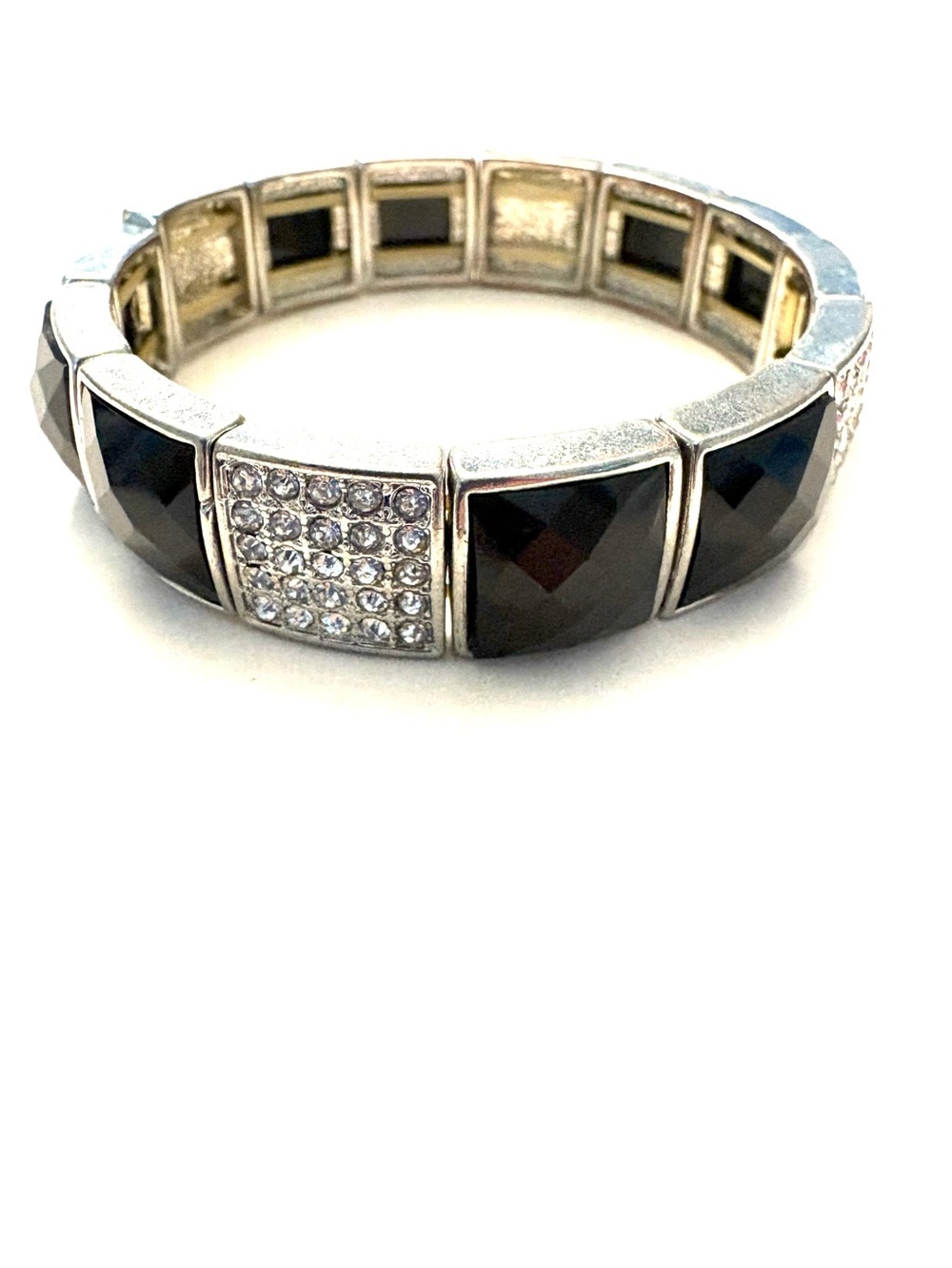 FASHION JEWELRY Art Deco Starch Enamel and Crystal Bracelet
